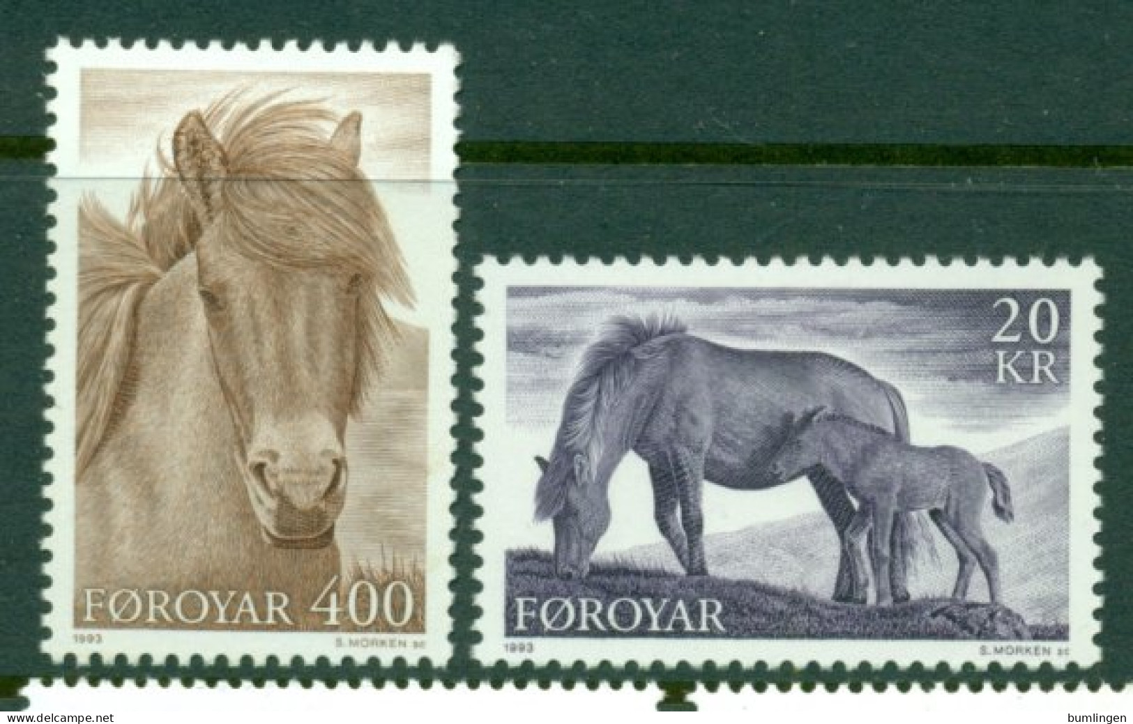 FAROE ISLANDS 1993 Mi 250-51** Horses [LA915] - Chevaux