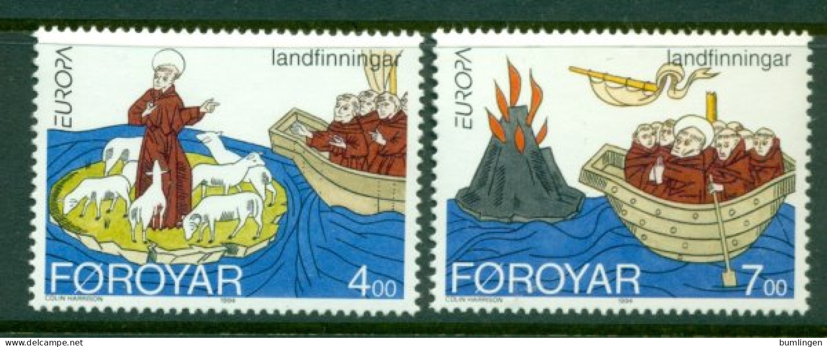 FAROE ISLANDS 1994 Mi 260-61** Europa CEPT - Inventions And Discoveries [LA919] - Volcans