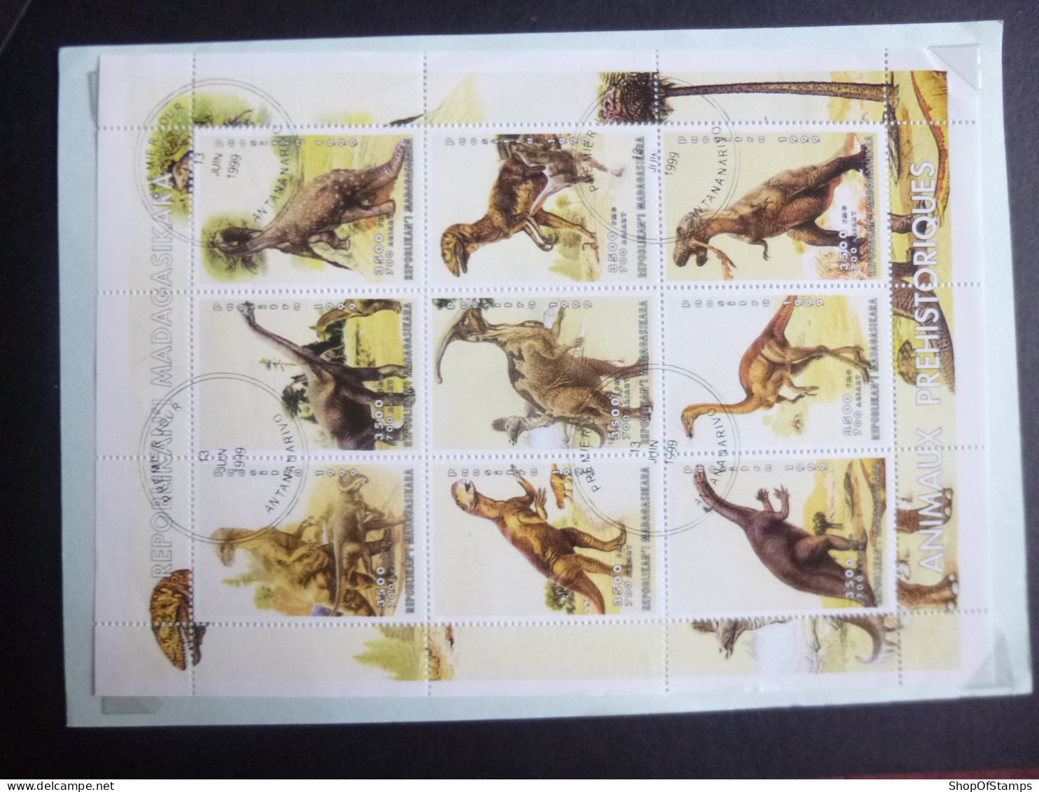 MADAGASCAR SHEET SG DIANOSAUR - Used Stamps