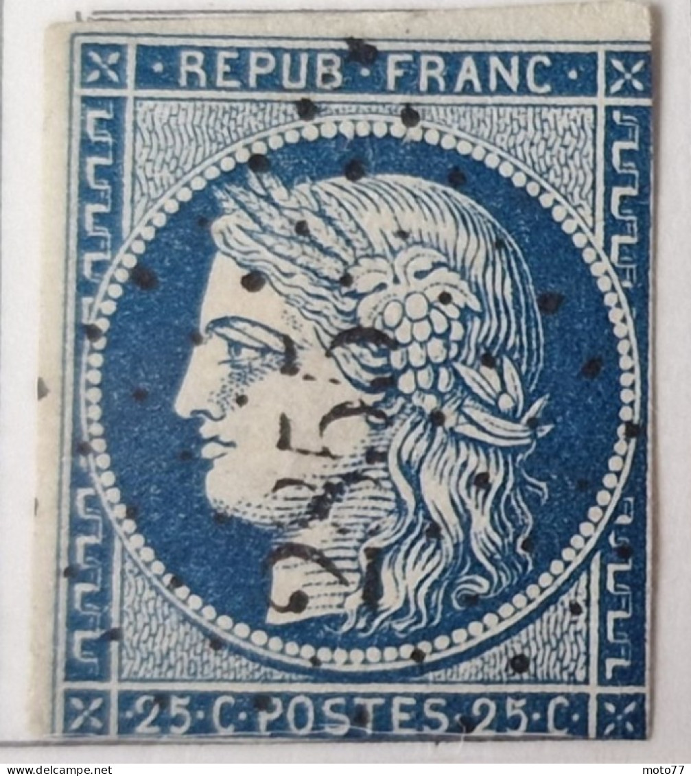 2 TIMBRE France N° 4 - 25 C Bleu 1853-60 - Oblitéré 2855 - Yvert & Tellier 2003 Coté Minimum 90 € - 1849-1850 Ceres