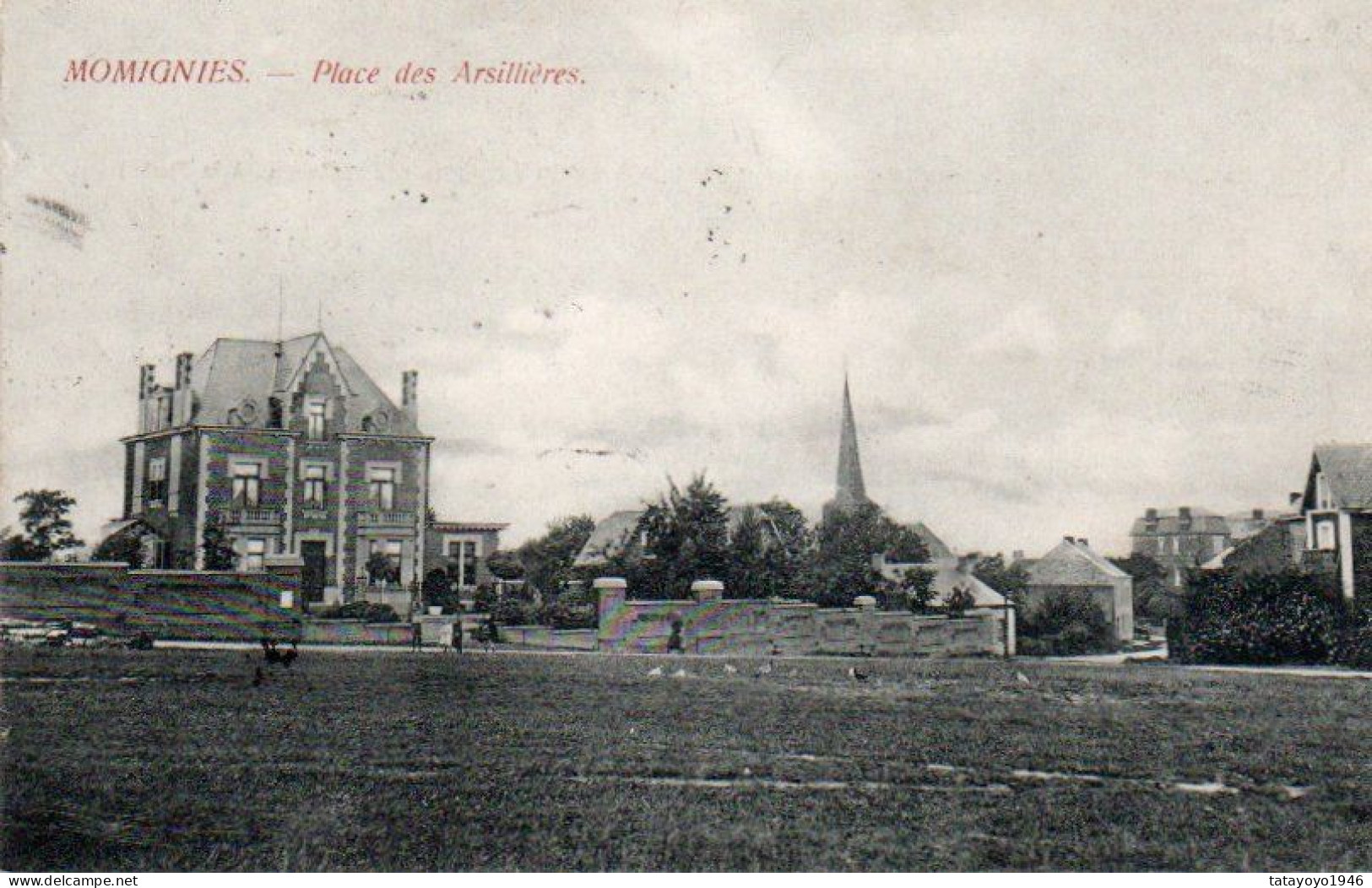 MOMIGNIES  Place Des Arsillières Autre Cliché Voyagé En 1908 - Momignies