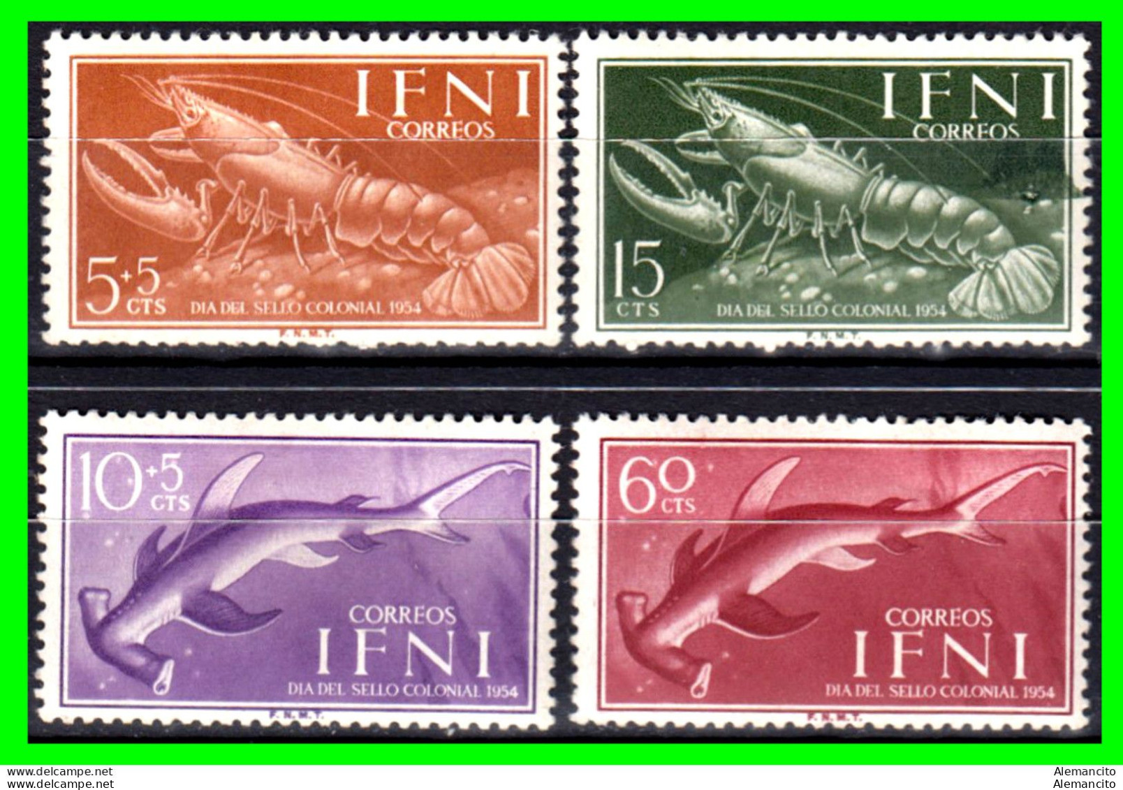 ESPAÑA COLONIAS ESPAÑOLAS ( IFNI ESPAÑOL AFRICA ) SELLOS AÑO 1954 FAUNA - NUEVOS - - Ifni