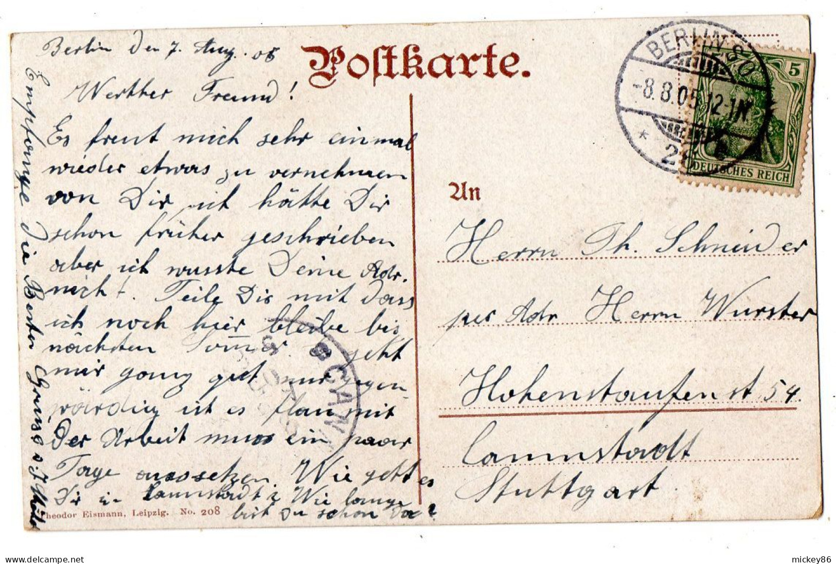 Allemagne -- BERLIN --1905--- Reichstags....timbre.......cachet - Other & Unclassified