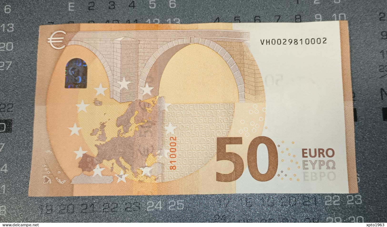 VH - TESTNOTE - 50 EURO ESPAÑA - V012 F1 - Serial Number: VH0029810002 - CIRCULATED - 50 Euro