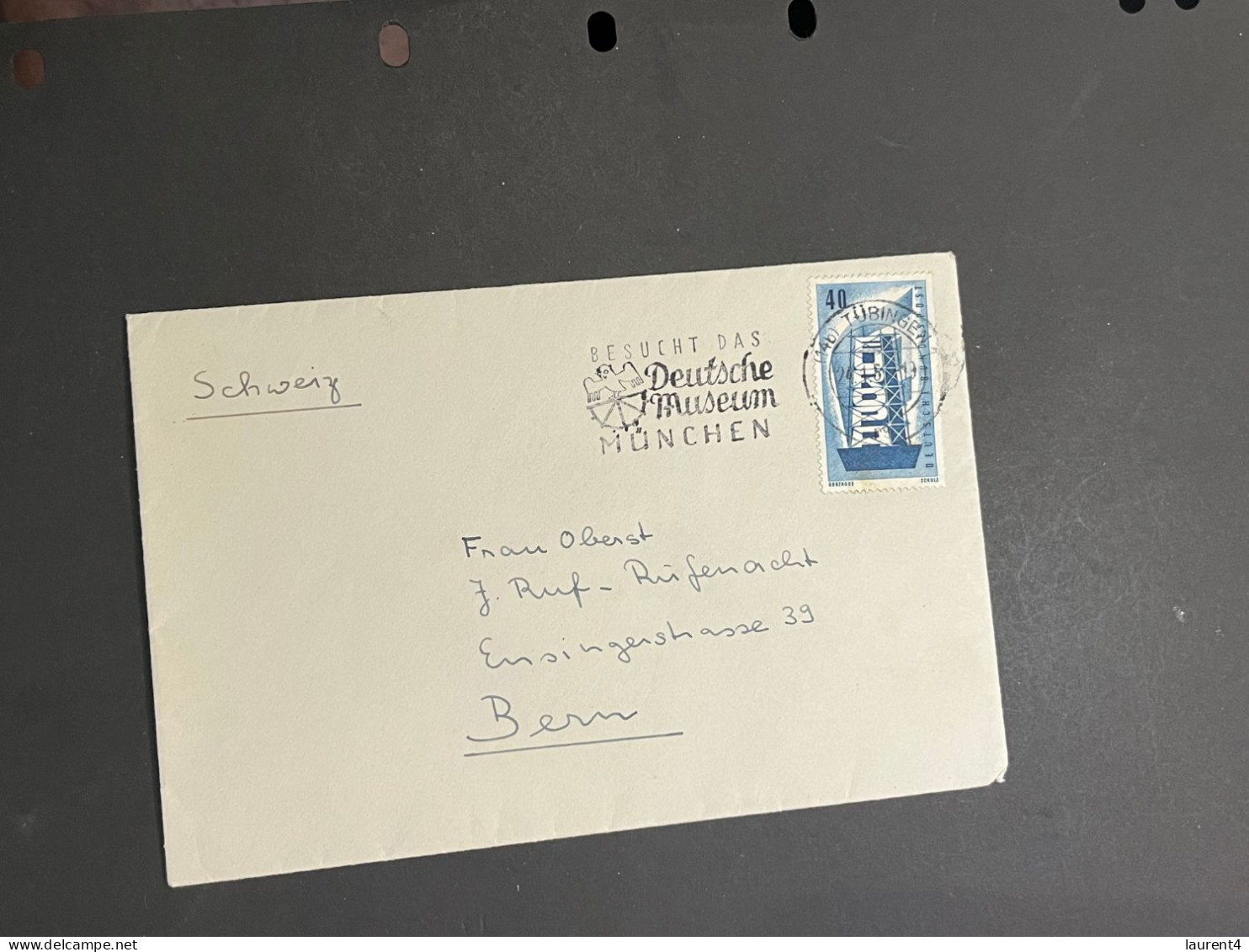 (1 Q 39) Germany EUROPA Stamp On Posted Cover To Bern (Switzerland) With 1956 EUROPA CEPT Stamp - 1956