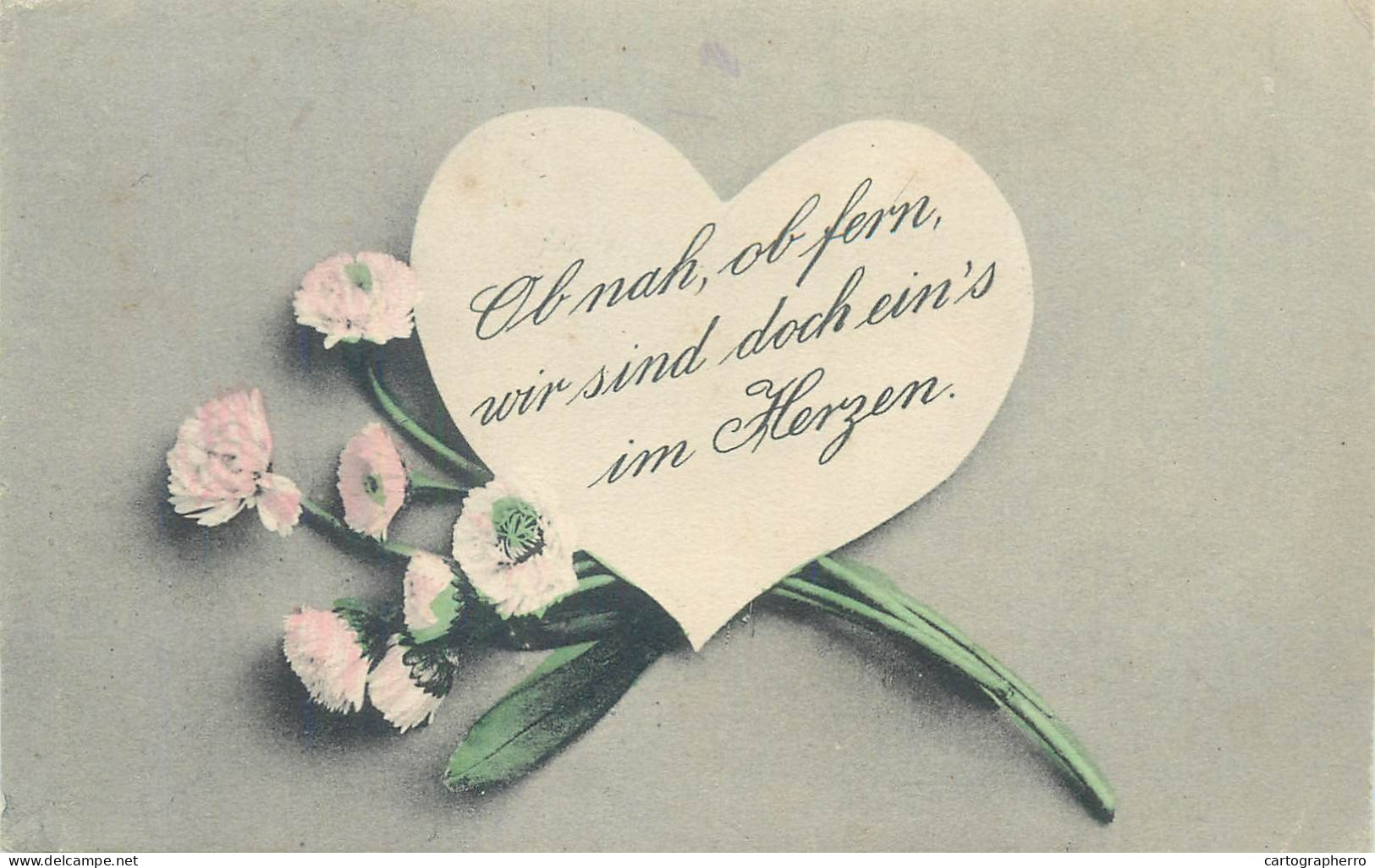 Valentine's Day Greetings Whether Near Or Far We Are One In Heart Heart-shaped Paper Note &  Flower Bouquet - Saint-Valentin