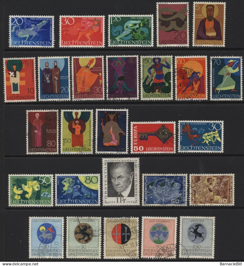 Liechtenstein (18) 1967-1969. 27 Different Stamps. Unused & Used. Hinged. - Andere & Zonder Classificatie