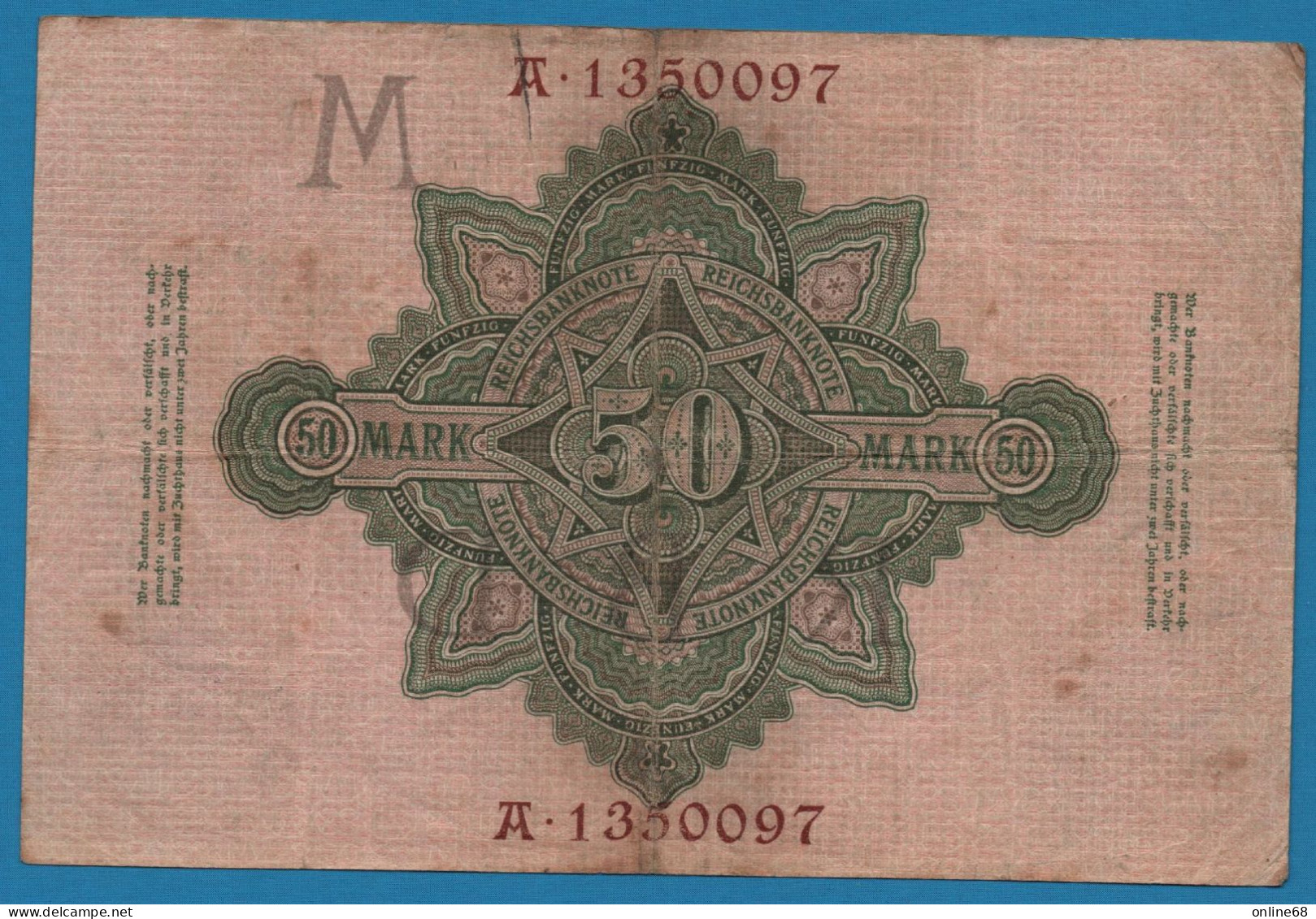 DEUTSCHES REICH 50 MARK 10.03.1906 # A1350097 P# 26b - 50 Mark