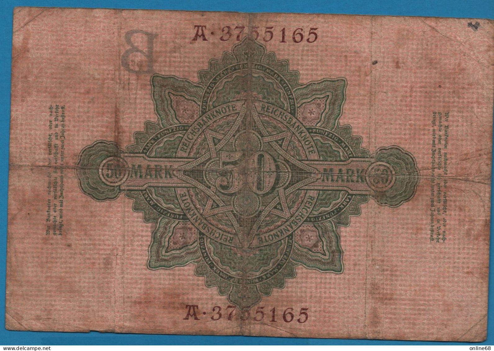 DEUTSCHES REICH 50 MARK 21.04.1910 # A3755165 P# 41 - 50 Mark