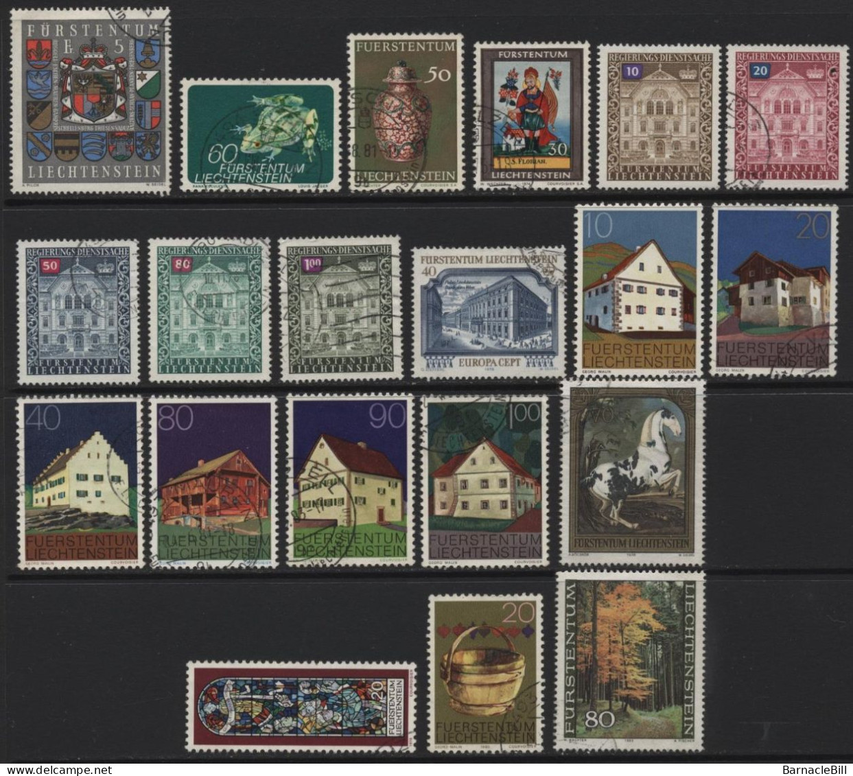 Liechtenstein (20) 1973-1980. 20 Different Stamps. Unused & Used. Hinged. - Altri & Non Classificati