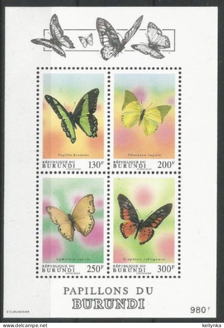 Burundi - BL132 - Papillons - 1993 - MNH - Ongebruikt