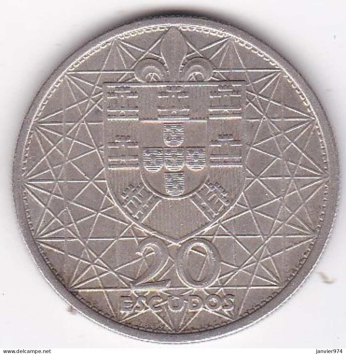 Portugal 20 Escudos 1966. Pont Salazar, En Argent , KM# 592 - Portugal