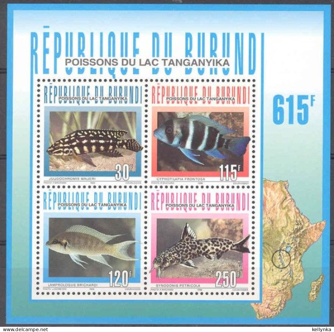 Burundi - BL137 - Poissons - 1996 - MNH - Unused Stamps