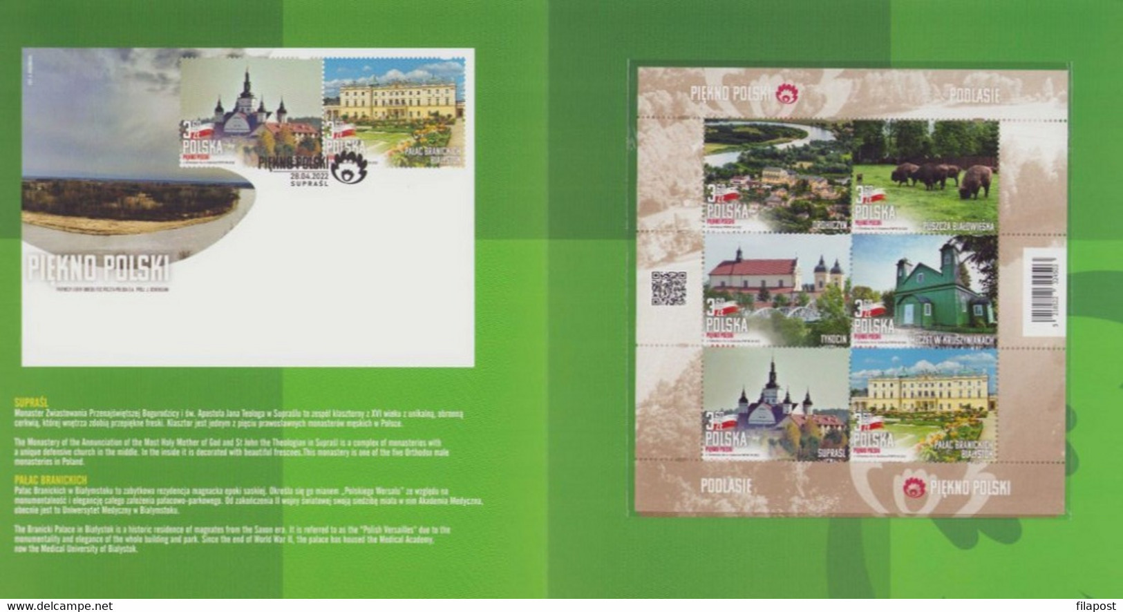 Poland 2022 Booklet / The Beauty Of Poland, National Park, Church, Mosque, Palace, Monastery / With Full Sheet MNH** - Booklets