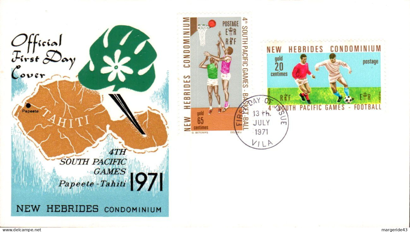 NOUVELLES HEBRIDES 1971 JEUX DU PACIFIQUE SUD - FDC