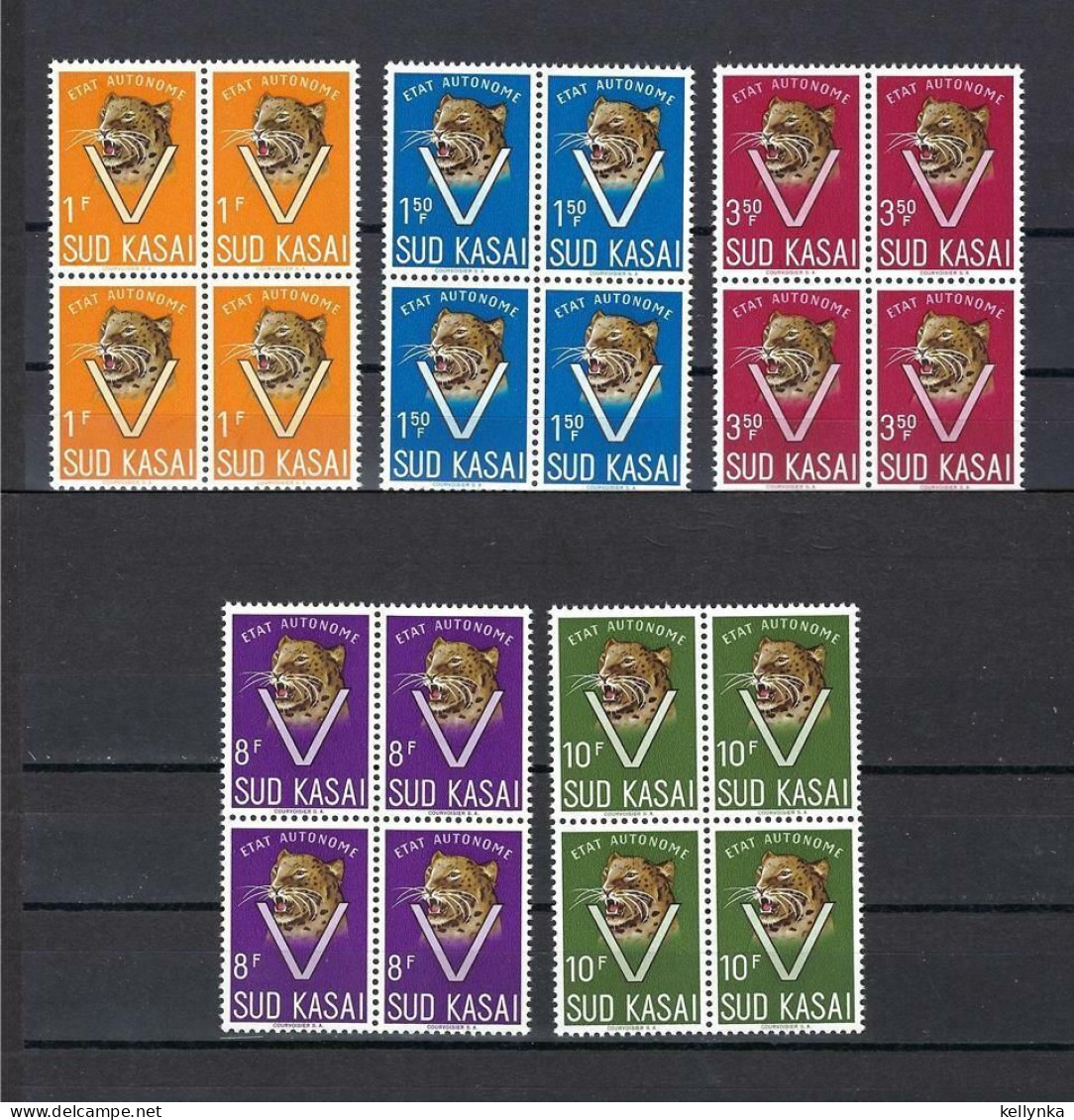 Sud Kasaï - 20/24 - Léopards - Blocs De 4 - 1961 - MNH - Zuid-Kasaï