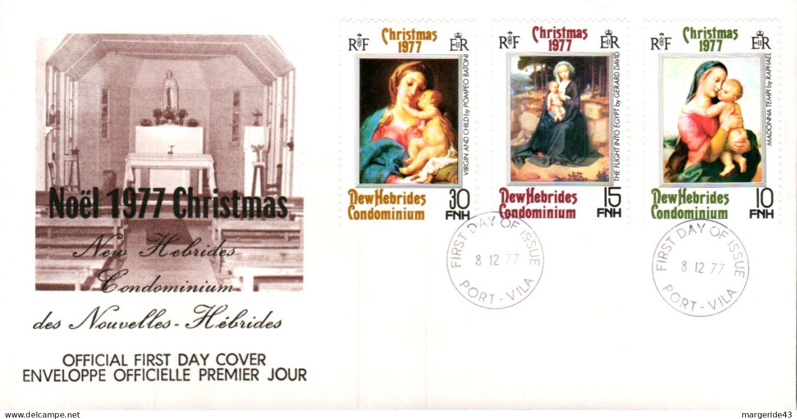 NOUVELLES HEBRIDES 1977 NOEL - FDC