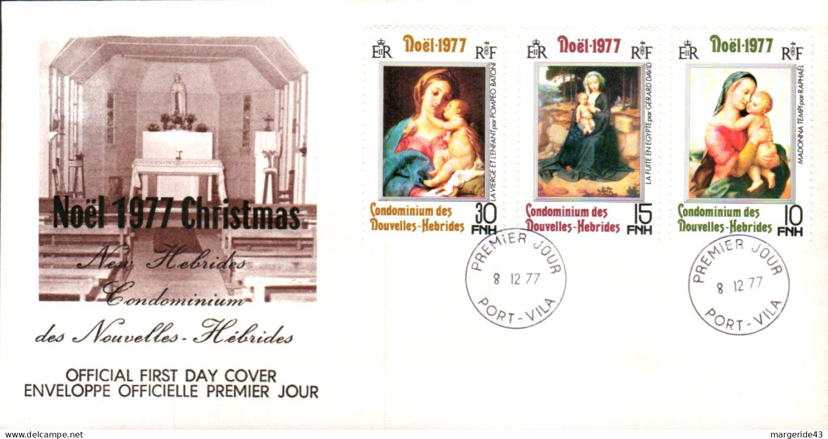 NOUVELLES HEBRIDES 1977 NOEL - FDC