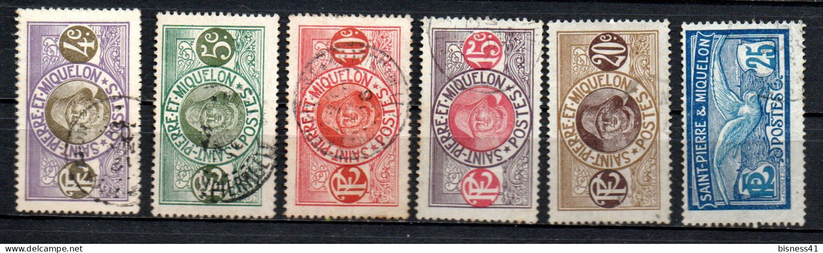 Col33 Colonie SPM Saint Pierre Et Miquelon N° 80 à 84 Oblitéré Cote : 7,25€ - Used Stamps