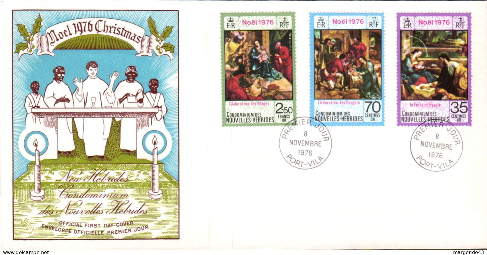 NOUVELLES HEBRIDES FDC 1976 NOEL - FDC