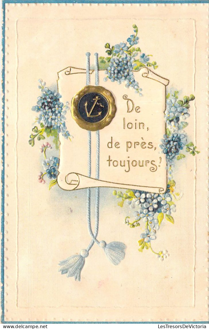 Fleurs - Illustration De LILAS Bleu - Carte Postale Ancienne - Blumen