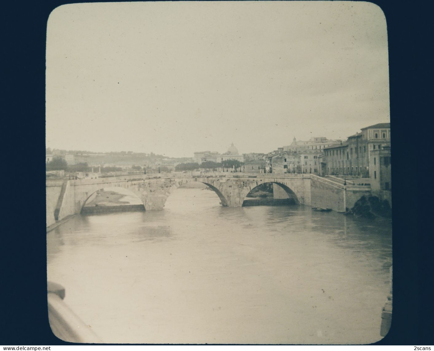 Italie - ROME - ROMA - Plaque De Verre Ancienne (1906) - Le Pont Sisto Sur Le Tibre - Ponts