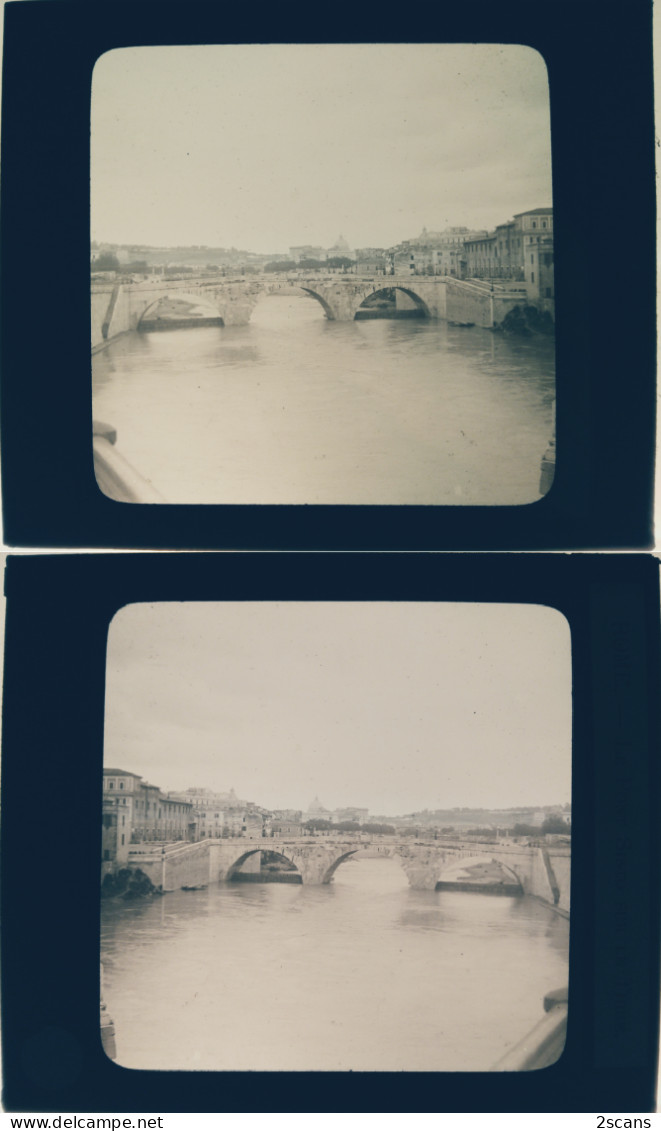 Italie - ROME - ROMA - Plaque De Verre Ancienne (1906) - Le Pont Sisto Sur Le Tibre - Ponts