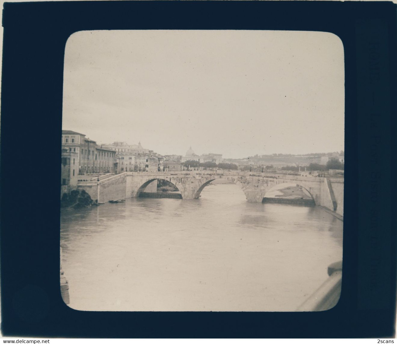 Italie - ROME - ROMA - Plaque De Verre Ancienne (1906) - Le Pont Sisto Sur Le Tibre - Brücken