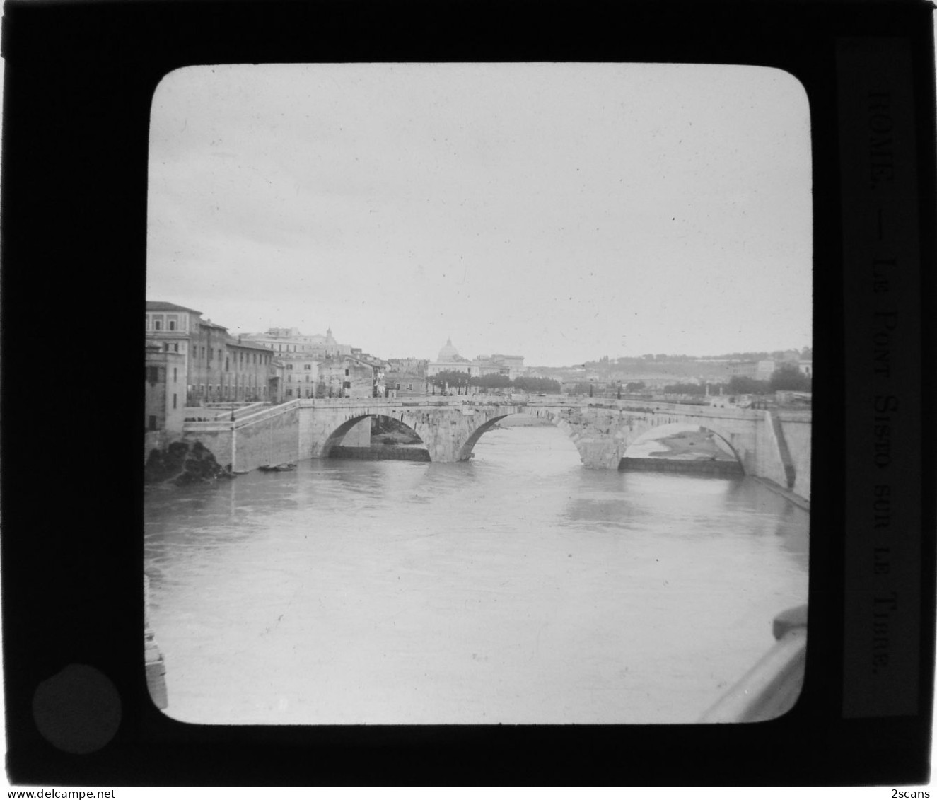 Italie - ROME - ROMA - Plaque De Verre Ancienne (1906) - Le Pont Sisto Sur Le Tibre - Bridges