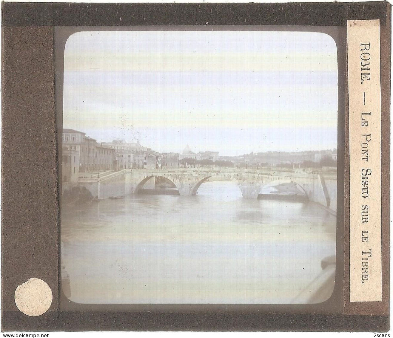 Italie - ROME - ROMA - Plaque De Verre Ancienne (1906) - Le Pont Sisto Sur Le Tibre - Bruggen