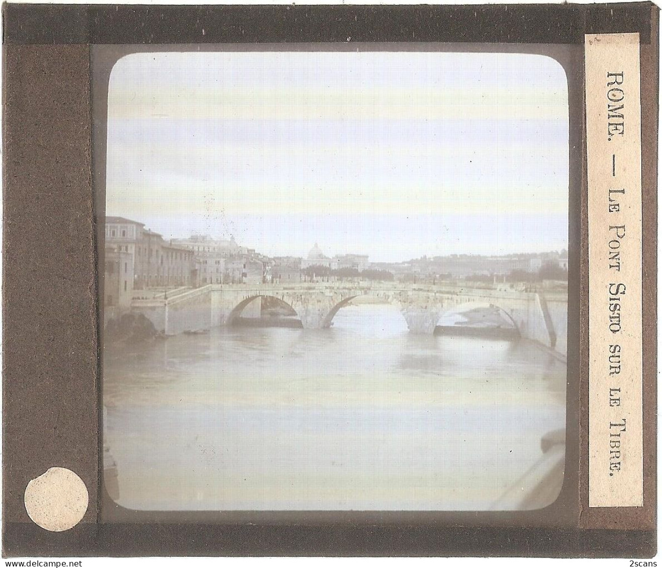 Italie - ROME - ROMA - Plaque De Verre Ancienne (1906) - Le Pont Sisto Sur Le Tibre - Ponts