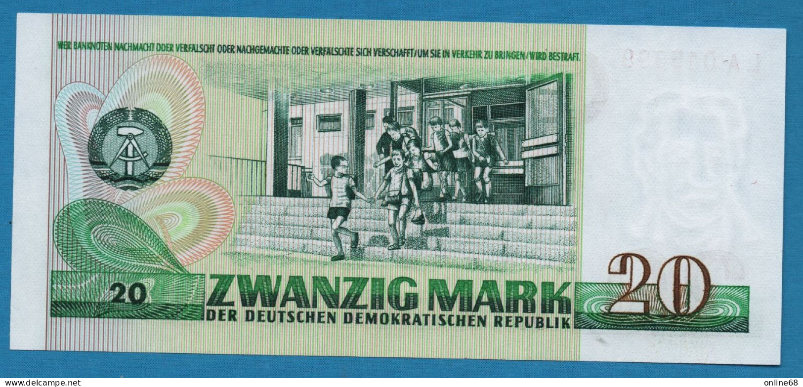 DDR RDA 20 MARK 1975 # LA015399 P# 29a Goethe - 20 Mark