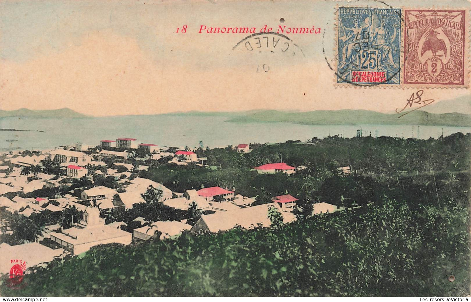 Nouvelle Calédonie - Panorama De Nouméa - Colorisé - Affranc. Mixte - Carte Postale Ancienne - Neukaledonien