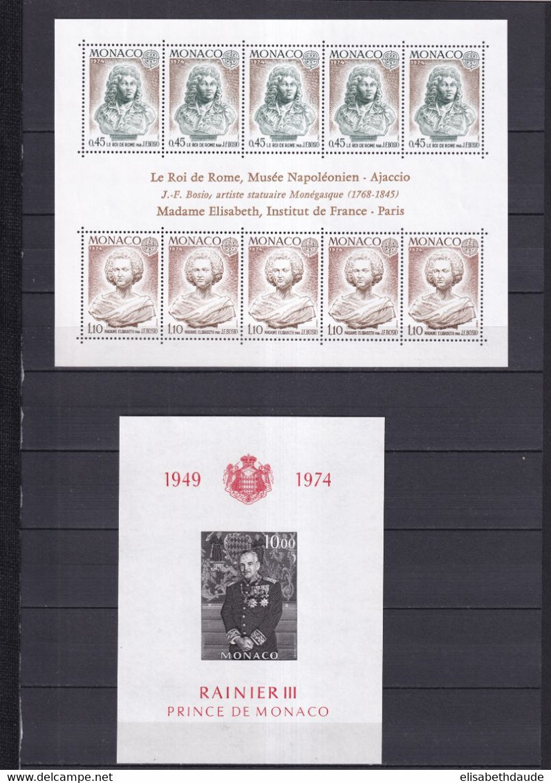 PROMOTION MONACO - 1974 - ANNEE COMPLETE AVEC POSTE AERIENNE ET BLOCS (DONT EUROPA) ! ** MNH - COTE = 237.3 EUR. - Full Years