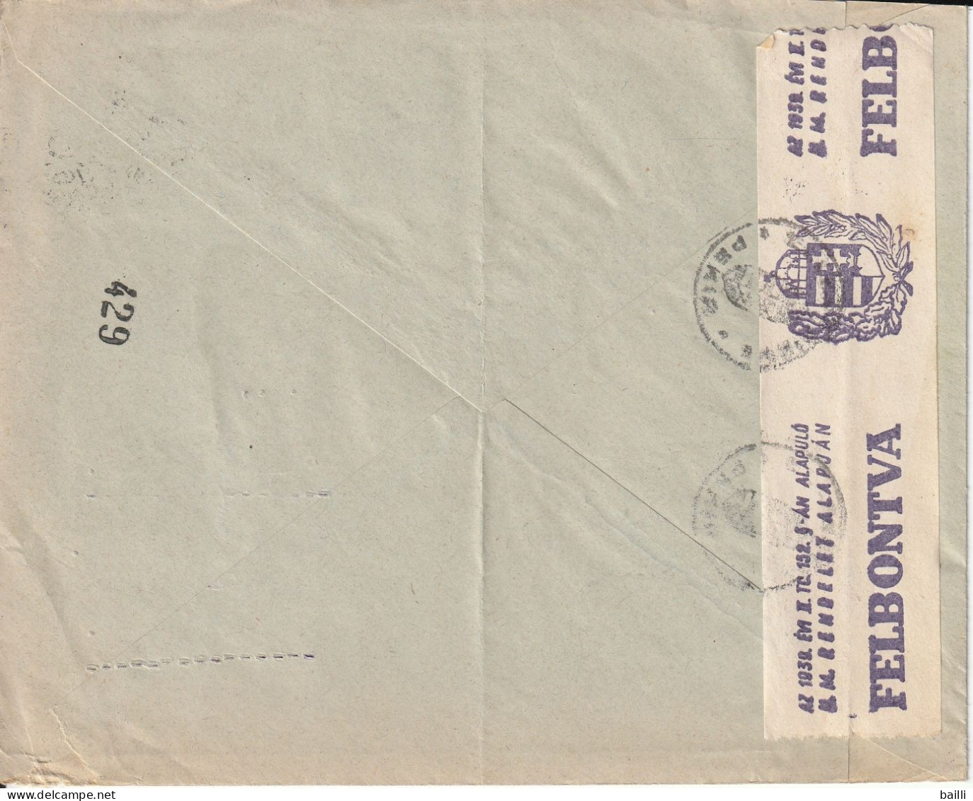 Hongrie Lettre Censurée Par Avion Pour La Suisse 1943 - Marcophilie
