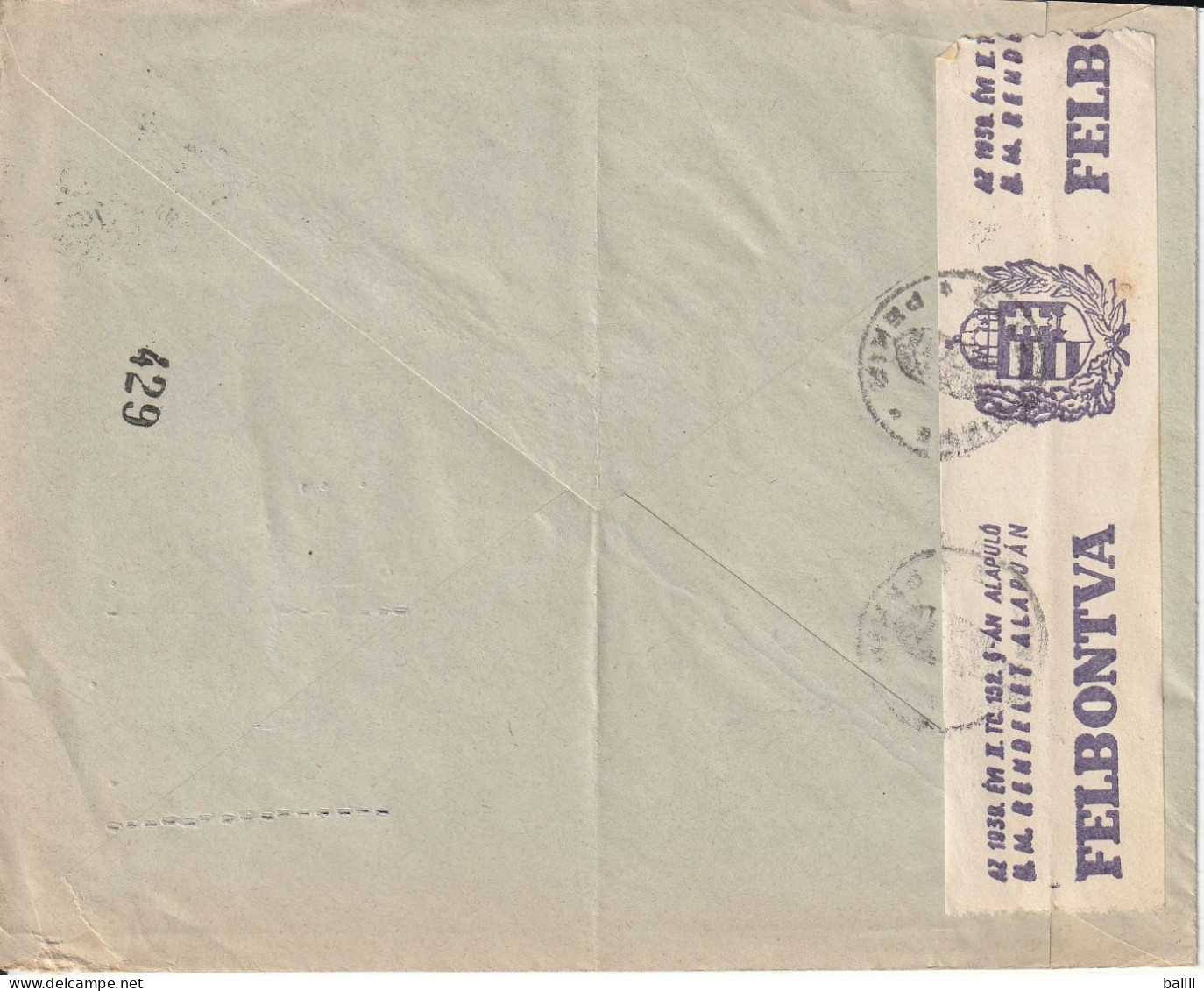 Hongrie Lettre Censurée Par Avion Pour La Suisse 1943 - Poststempel (Marcophilie)