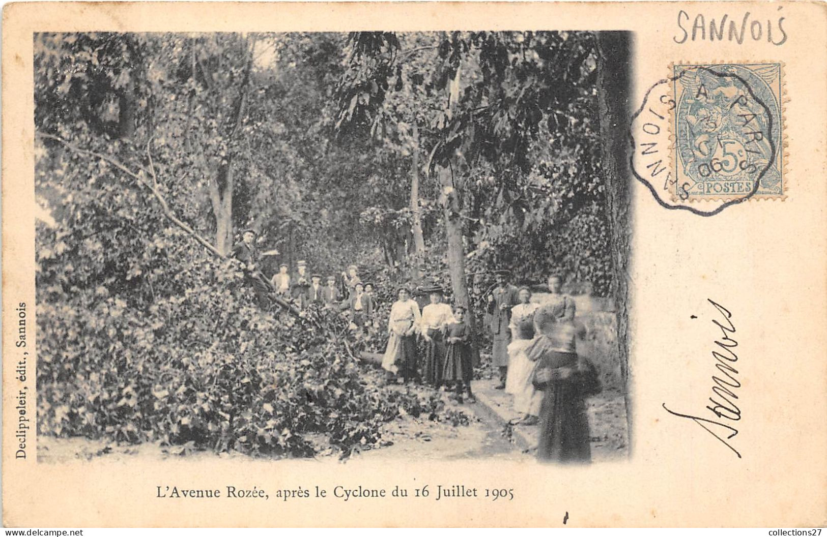 95-SANNOIS- L'AVENUE ROZEE , APRES LE CYCLONE DU 16 JUILLET 1905 - Sannois