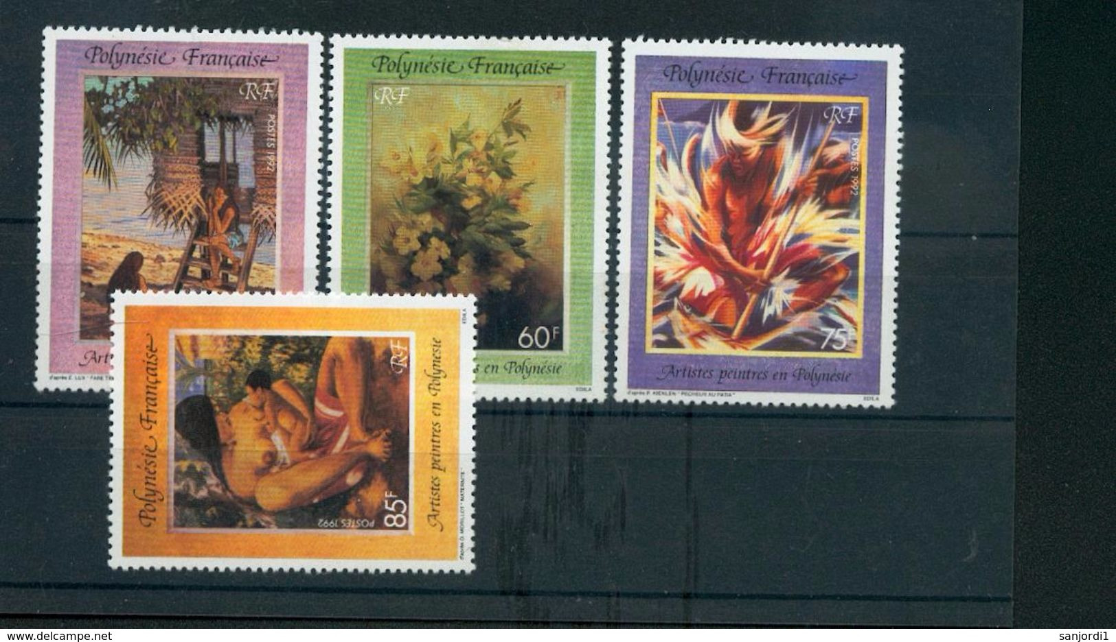 Polynésie  422 425 Tableaux De Peintres Polynésiens Neuf ** MNH Sin Charmela Faciale 2.3 - Neufs