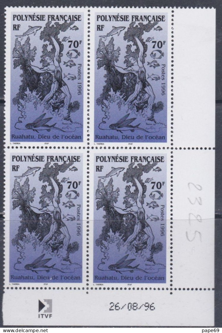 Polynésie N° 517 XX 7è Festival Arts Du Pacifique, En Bloc De 4 Coin Daté Du  26 . 08 . 96 Sans  Charnière, TB - Neufs