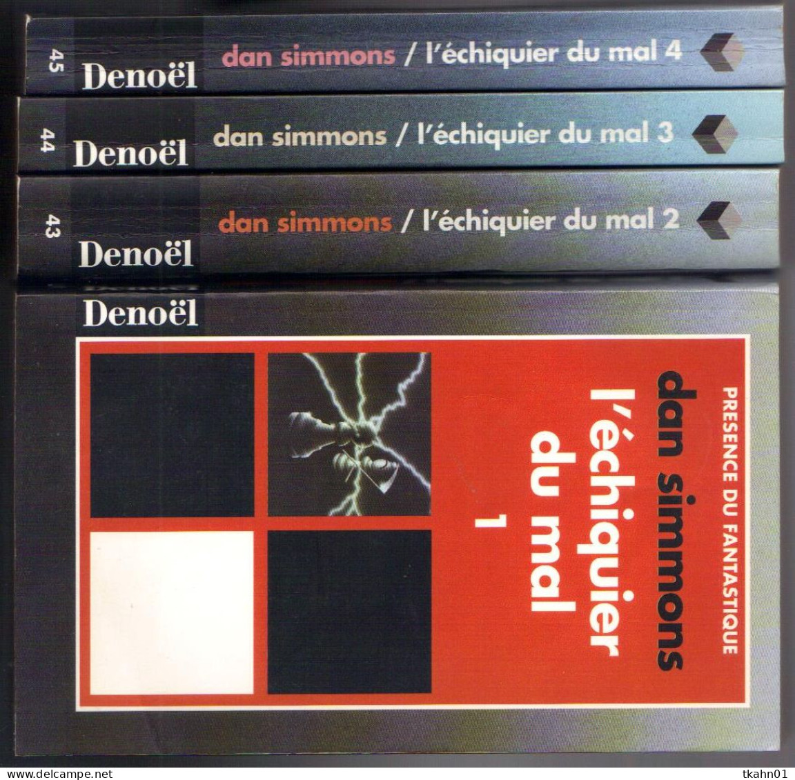 PRESENCE DU FANTASTIQUE  LOT DE 4 VOLUMES  " L'ECHIQUIER DU MAL " DENOEL  DAN-SIMMONS - Présence Du Futur