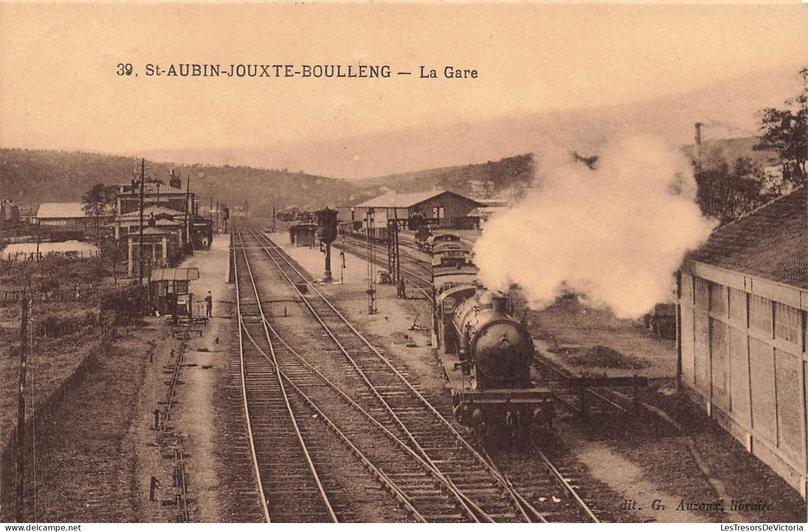 France - St Aubin Jouxte Boulleng - La Gare - Train - Oblitéré Ambulant - Carte Postale Ancienne - Issoire