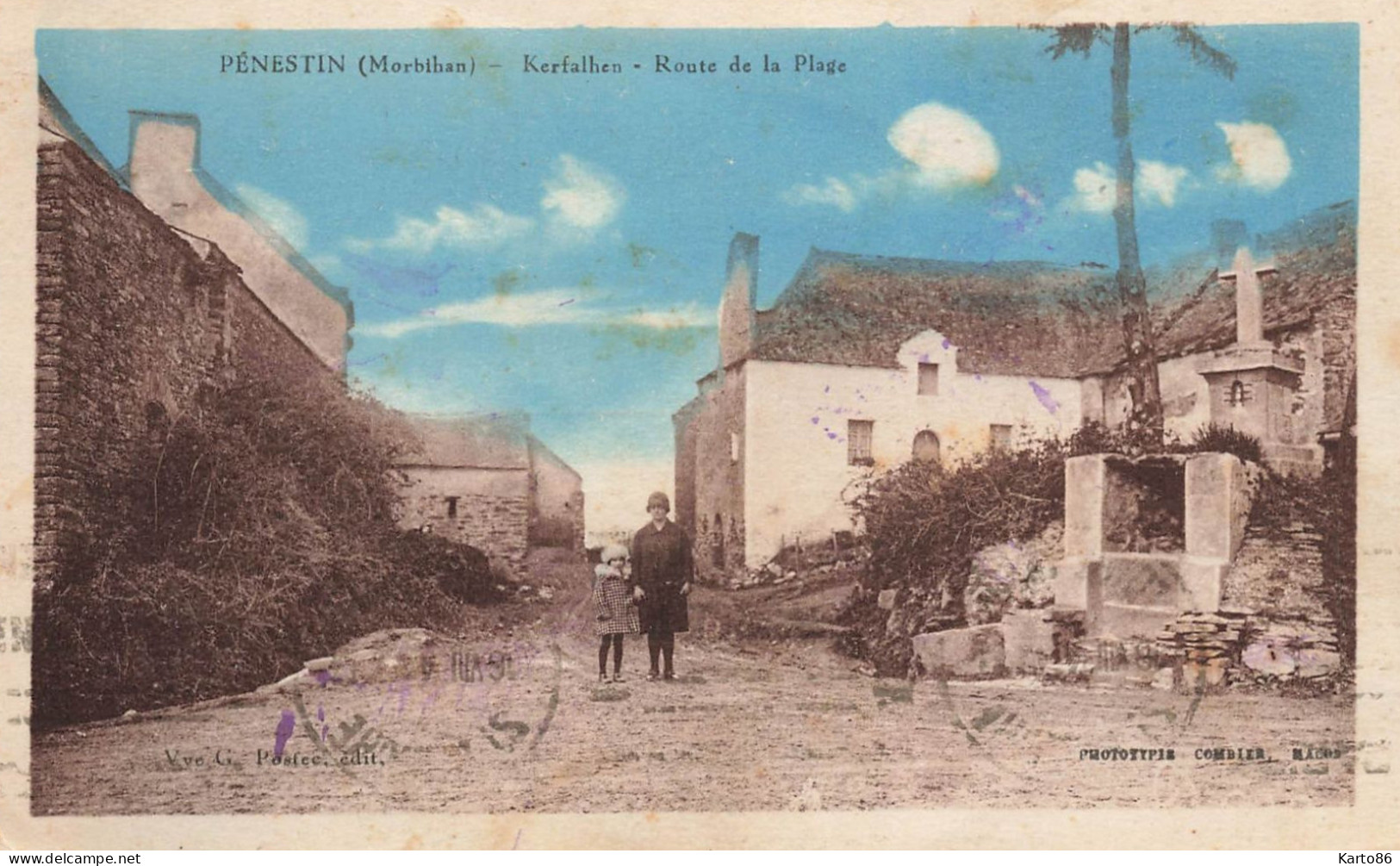 Penestin * Kerfalhen , Route De La Plage * Village Lieu Dit Hameau * Enfants Villageois - Pénestin