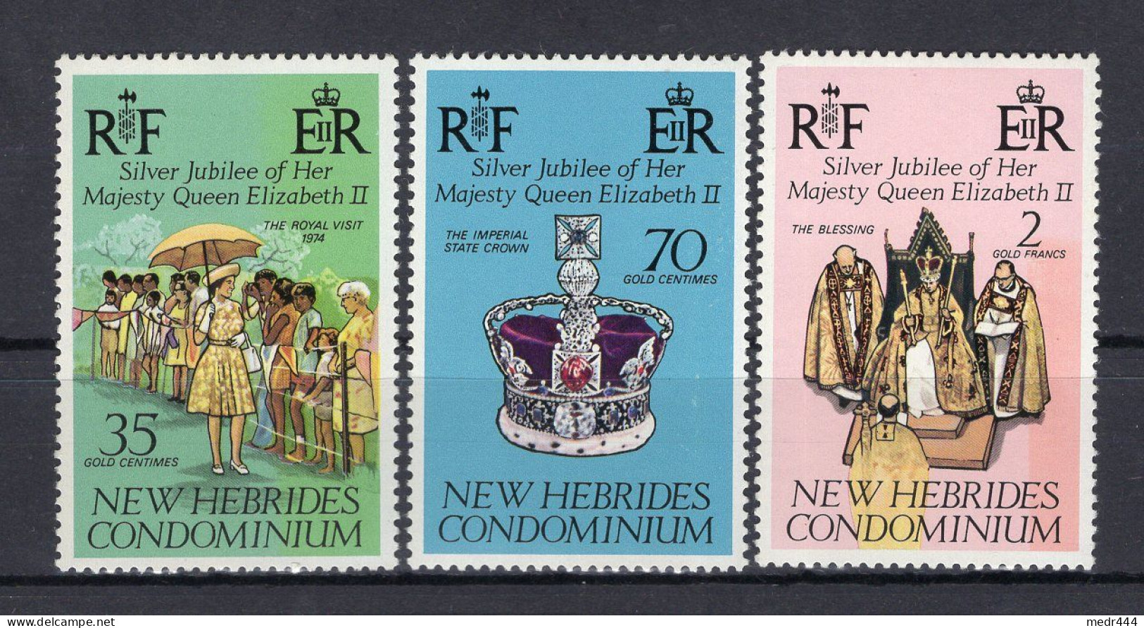 New Hebrides/Nouvelles Hebrides 1977 - Silver Jubilee Of Her Majesty Elisabeth II - Stamps 3v - MNH** - Briefe U. Dokumente