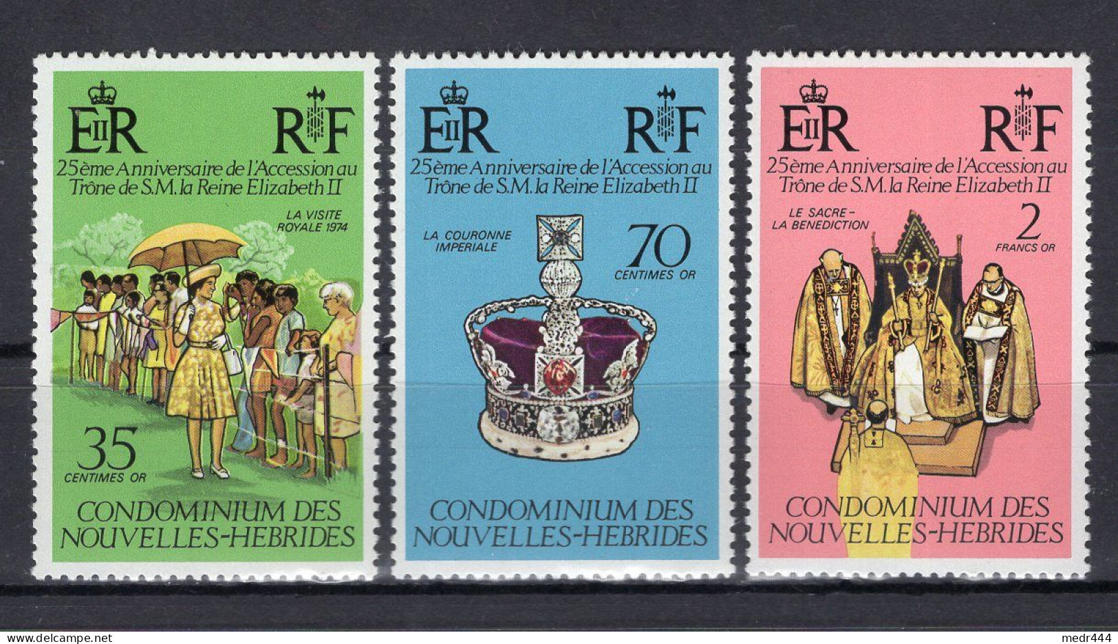 New Hebrides/Nouvelles Hebrides 1977 - Silver Jubilee Of Her Majesty Elisabeth II - Stamps 3v - MNH** - Storia Postale