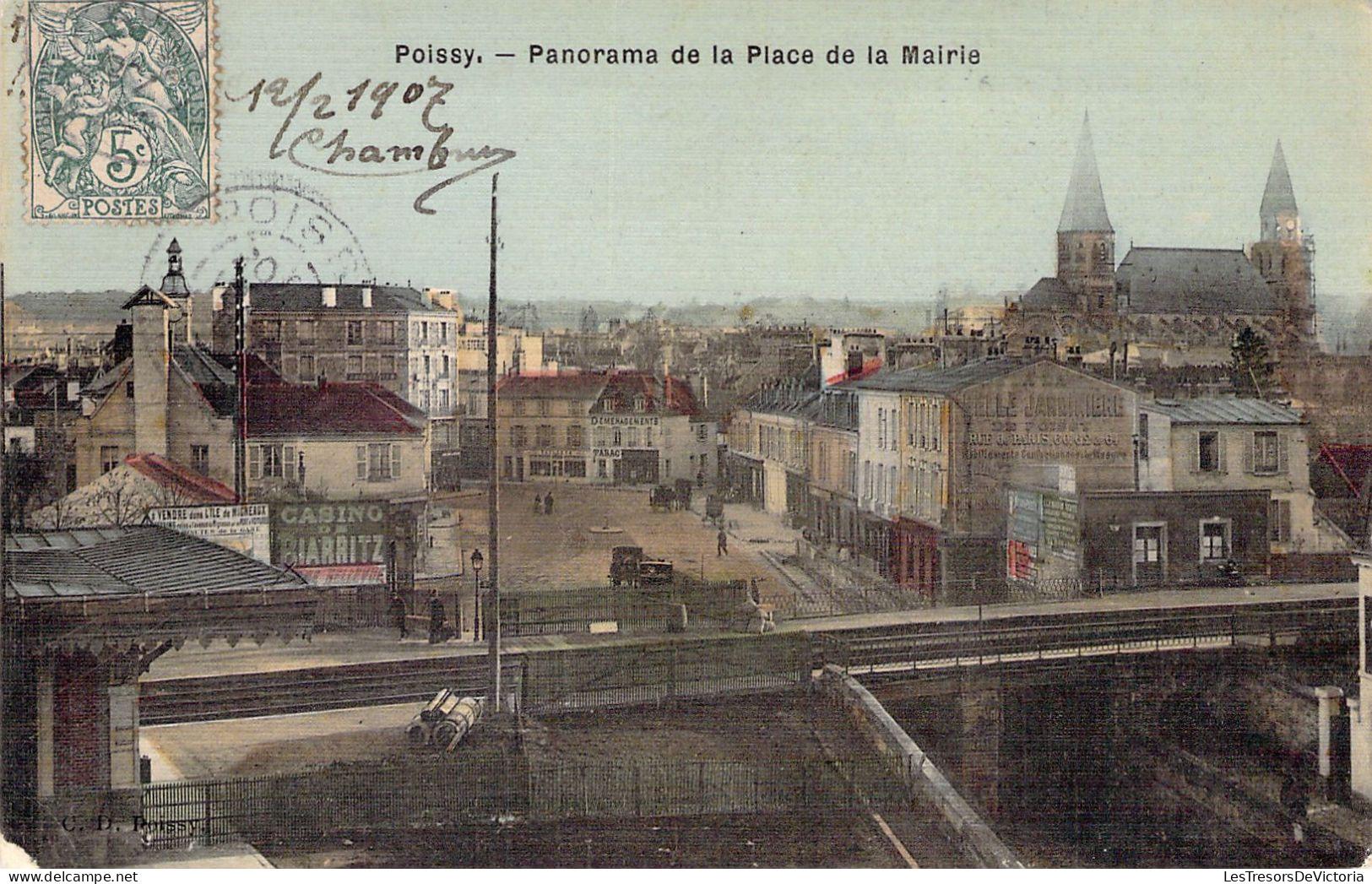FRANCE - 78 - POISSY - Panorama De La Place De La Mairie - Carte Postale Ancienne - Poissy
