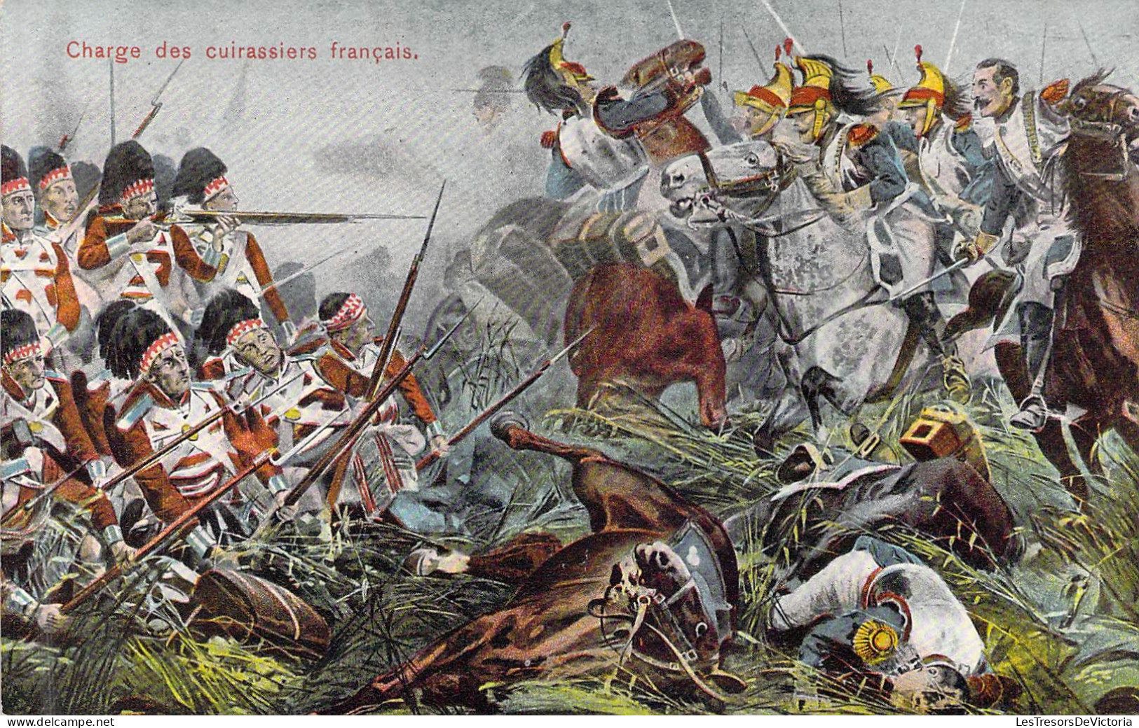 Personnage Historique - Napoléon - Waterloo - La Charge Des Cuirassiers Français - Carte Postale Ancienne - Historische Persönlichkeiten