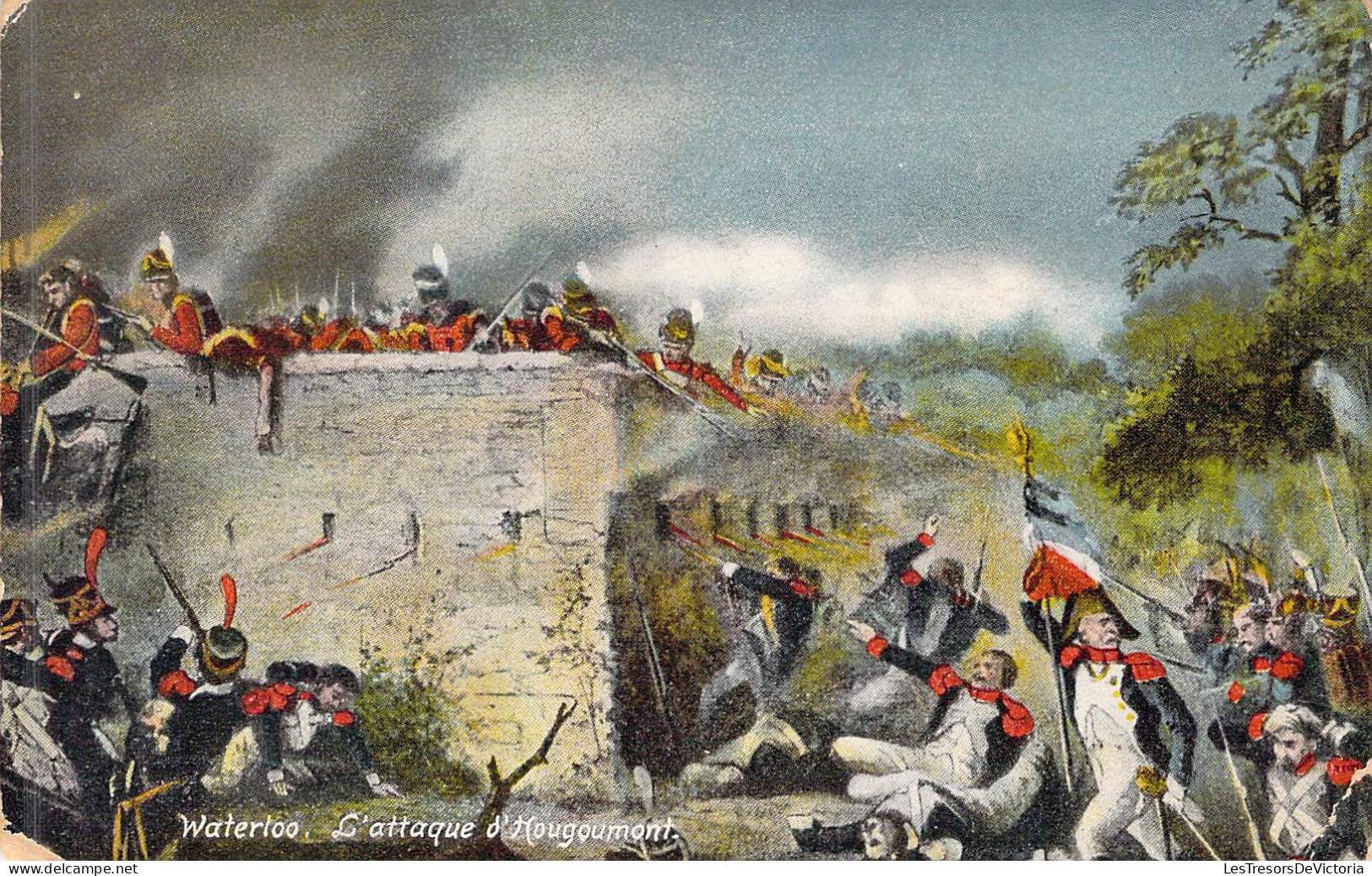 Personnage Historique - Napoléon - Waterloo - L'attaque D'Hougoumont - Carte Postale Ancienne - Personnages Historiques