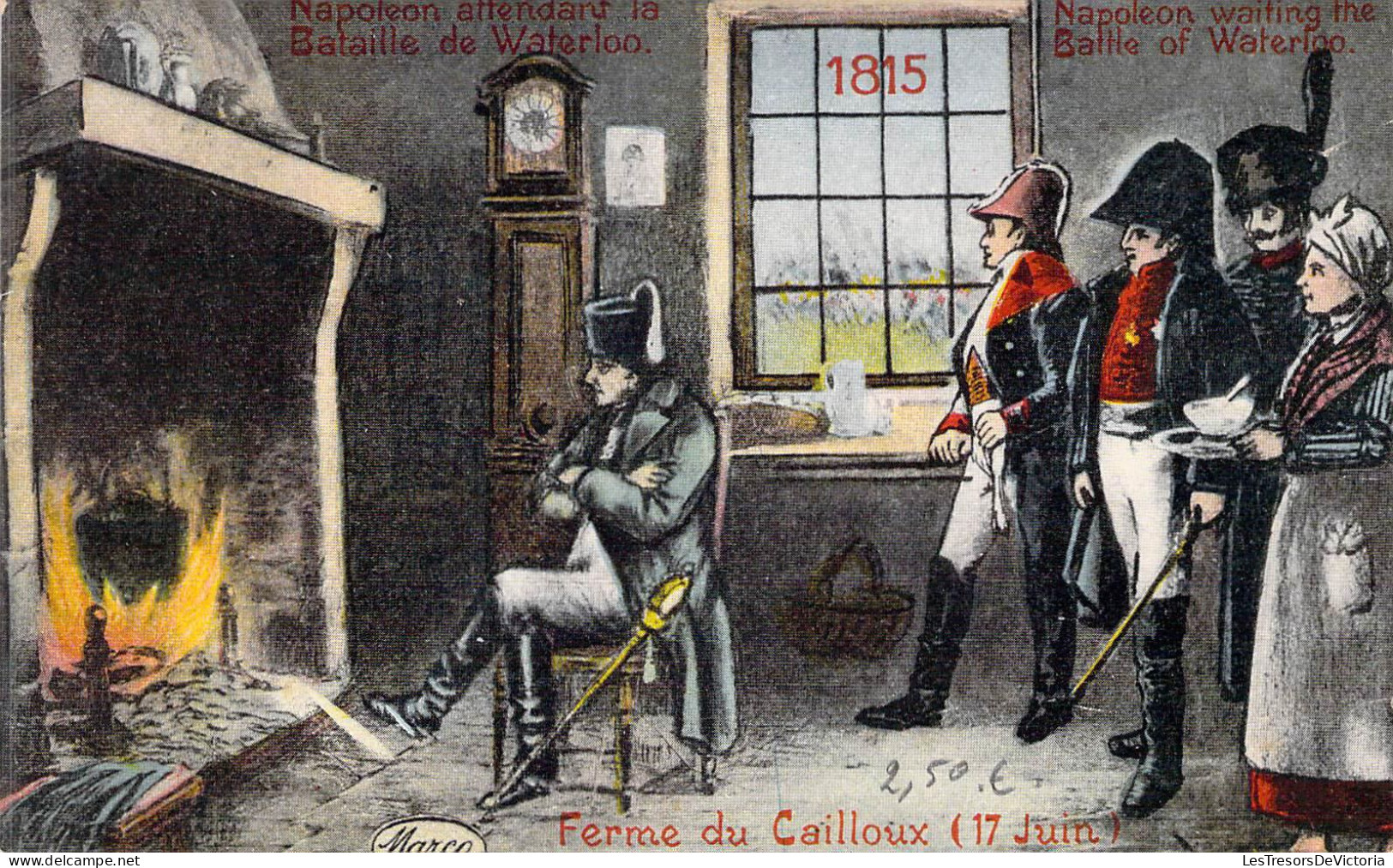 Personnage Historique - Napoléon Attendant La Bataille De Waterloo - Ferme Du Caillou - Carte Postale Ancienne - Personnages Historiques