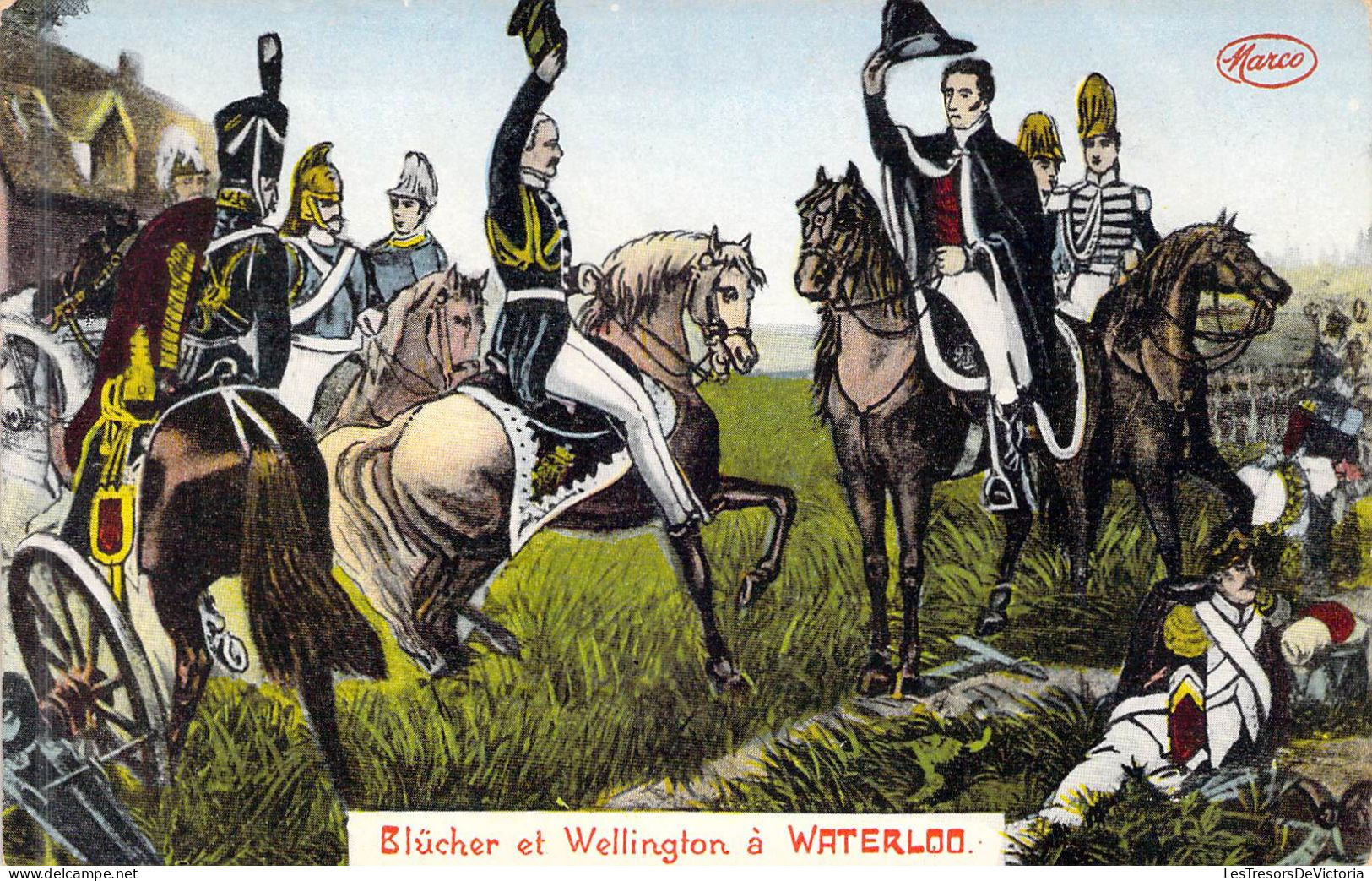 Personnage Historique - Napoléon - Waterloo - Blücher Et Wellington à Waterloo - Carte Postale Ancienne - Historische Persönlichkeiten