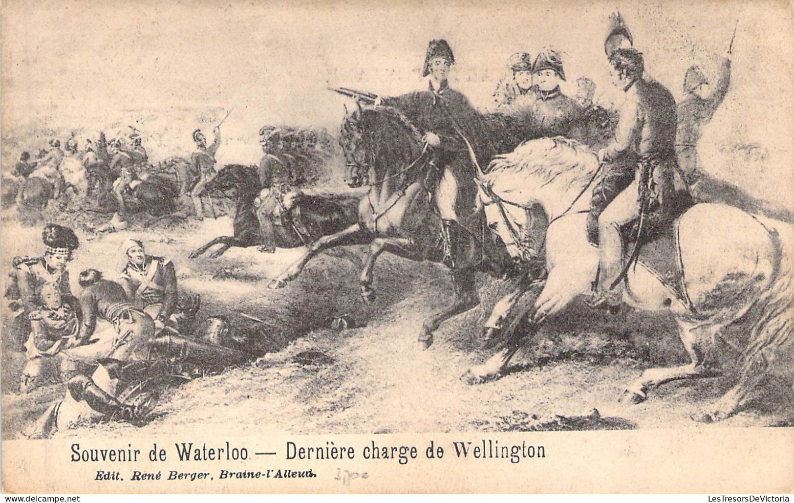 Personnage Historique - Napoléon - Waterloo - Dernière Charge De Wellington - Carte Postale Ancienne - Historical Famous People